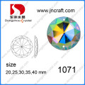 Dz-1071 Flache Rückseite Ab Farbe Spiegel Runde Glasperlen mit Löchern für Kleidungsstück